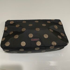 Beautiful Cath Kidston Black Gold Polka Dots Make Up Bag—New!  London